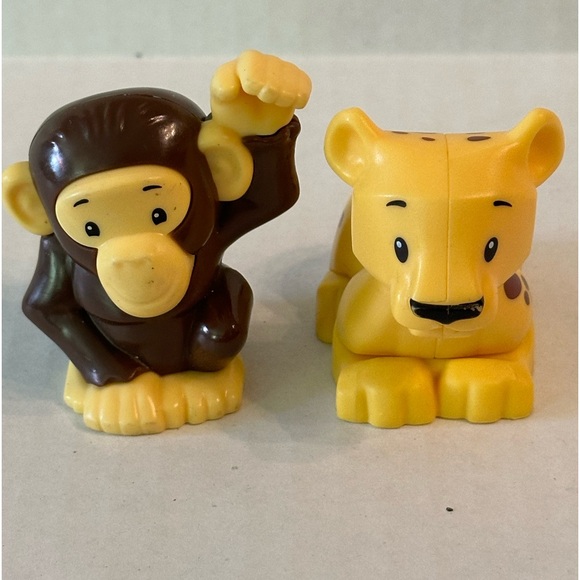 Fisher Price Little People Wild Safari Zoo Monkey and Cheetah 2017 - Picture 1 of 2